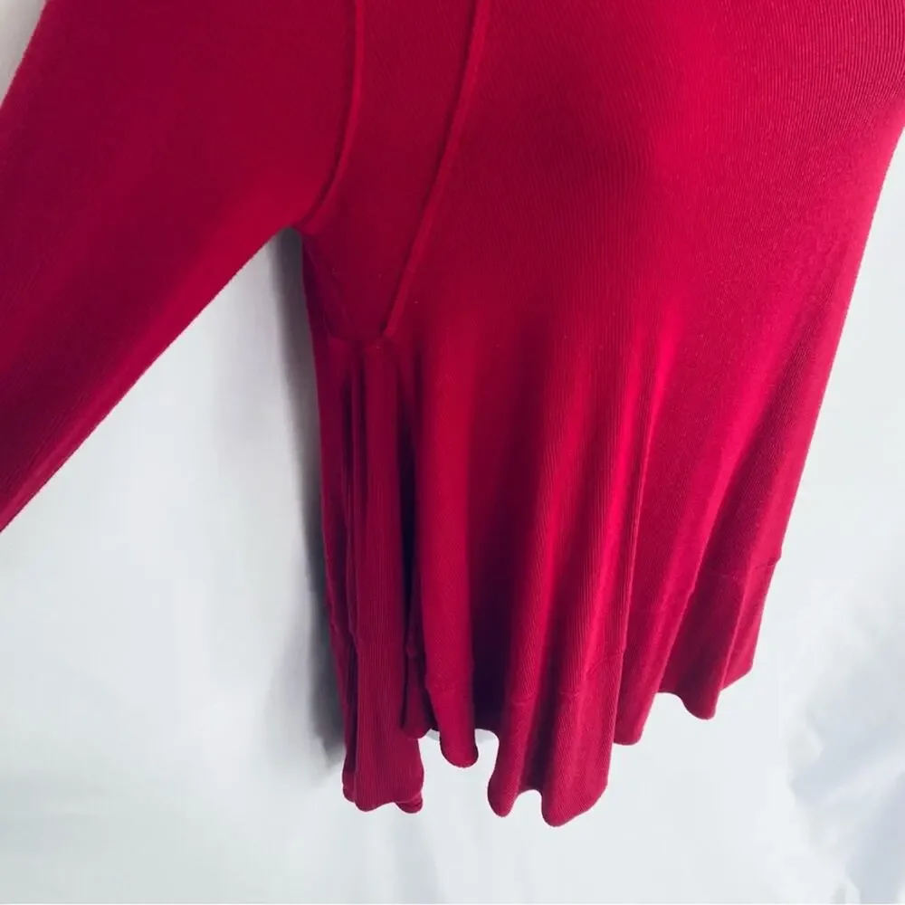 Free People Red Long Sleeve Tunic Size X-Small